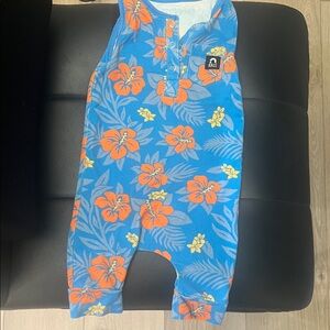 Blue and Orange Floral Kids One Piece